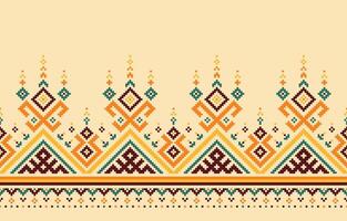 Ethnic geometric pattern. Fabric seamless pattern with geometric shapes, including triangles, squares, and diamonds. vector