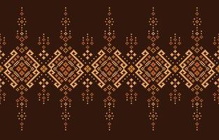 Ethnic geometric pattern. Cross-stitch motif boho retro textile ikat vector graphic design