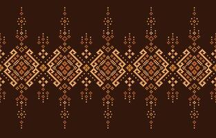 Ethnic geometric pattern. Cross-stitch motif boho retro textile ikat vector graphic design