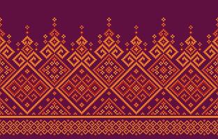 geométrico sin costura modelo. étnico modelo motivo boho retro ikat vector gráfico vector ilustración diseño por retro geométrico indio tela vistoso ornamento azteca Punto de cruz cruzar alfombra.