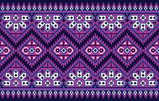 Cross Stitch ethnic fabric patterns.  Pixel pattern . Abstract,vector,illustration.Design for  Saree,Patola,Sari,Dupatta,Pixel,Ikat,texture,clothing,wrapping,decoration,carpet. vector