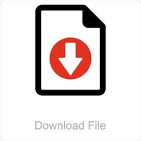 Download File and download icon concept vector