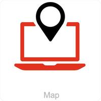 map and location icon concept vector