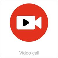 video call and call icon concept vector