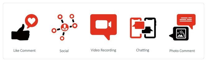 me gusta comentario y social enlace vector