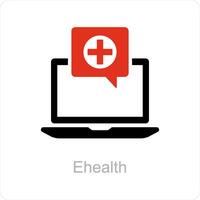 online doctor and doctor icon concept vector