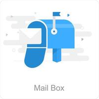 correo caja y caja icono concepto vector