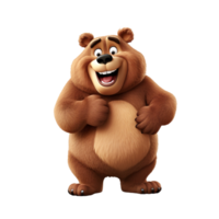 AI generated Cartoon bear clip art png