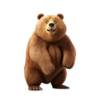 AI generated Cartoon bear clip art png