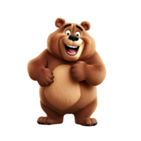 AI generated Cartoon bear clip art png