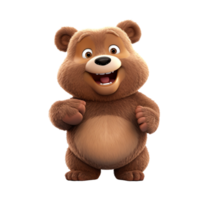 AI generated Cartoon bear clip art png