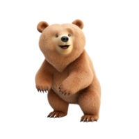 AI generated Cartoon bear clip art png