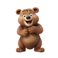 AI generated Cartoon bear clip art png