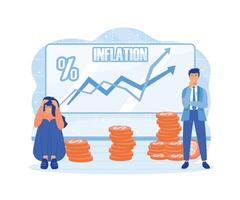 inflación. vector ilustración para web bandera, infografía, móvil. plano vector moderno ilustración