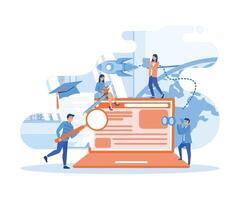 Blog Creation, Starting Personal Lifestyle Vlog, Live Video Streaming Channel Launch Concept. Pasting Banner at Site, Planning Landing Page. flat vector modern illustration