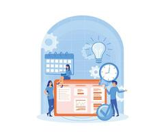 Project management concept. Successful strategy, motivation and leadership. Marketing analysis and development. flat vector modern illustration