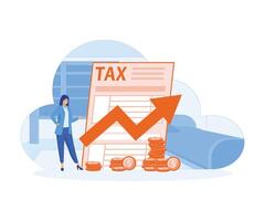 Tax preparation abstract. Taxable income, document preparation, payment planning, annual return abstract metaphor. flat vector modern illustration