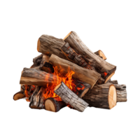 AI generated Burning firewood clip art png