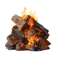 AI generated Burning firewood clip art png