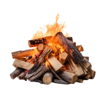 AI generated Burning firewood clip art png