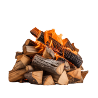 AI generated Burning firewood clip art png