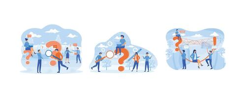 Question mark. Business decision making doubt. Frequently asked questions. Set flat vector modern illustration