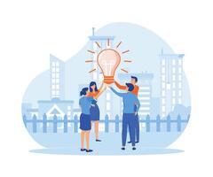 Team brainstorming concept. Success managers team, creative people have new idea. flat vector modern illustration