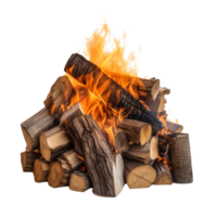 ai generato ardente legna da ardere clip arte png