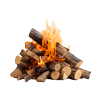 AI generated Burning firewood clip art png