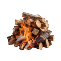 AI generated Burning firewood clip art png