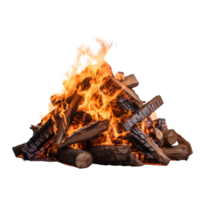 AI generated Burning firewood clip art png