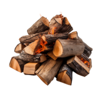 AI generated Burning firewood clip art png