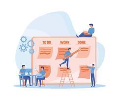 Office work and time management. Kanban board, teamwork communication process, agile project management concept. flat vector modern illustration