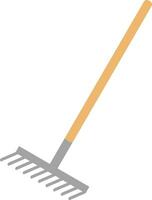 Garden rake isolated in white background. Cartoon rake vector