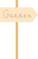 Decorative garden sign isolated in white background. vector