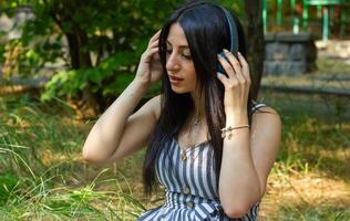 pretty young woman in the nature, woman in summer day photo