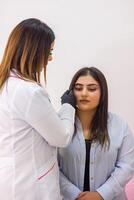 pretty young woman in beauty salon photo