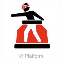 Vr Platform and simulation icon concept vector