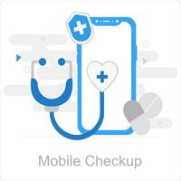 Mobile Checkup and health icon concept vector