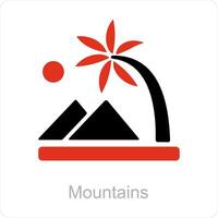 montaña y isla icono concepto vector