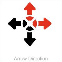 flecha dirección y dirección icono concepto vector