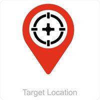 target location and target icon concept vector