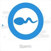 Sperm and dna icon concept vector