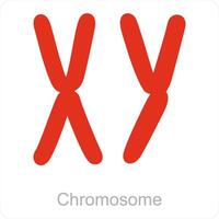 Chromosome and cell icon concept vector