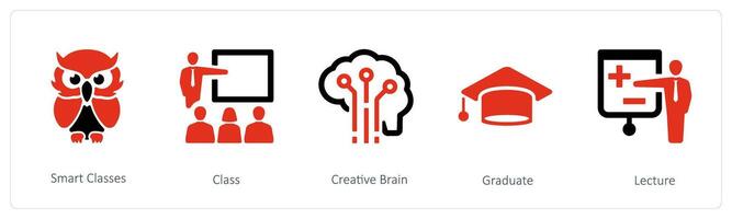 smart class, class and creative brain vector