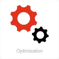 Optimization and gear icon concept vector