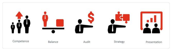 competencia, equilibrar y auditoría vector