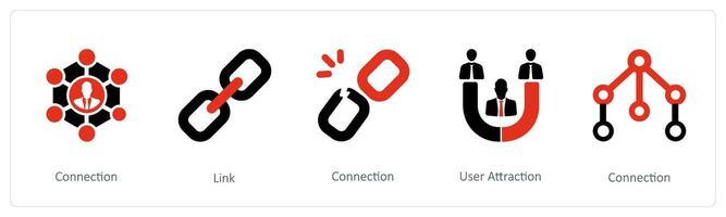 conexión, enlace y usuario atracción vector