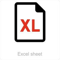 Excel Sheet and file icon concept vector