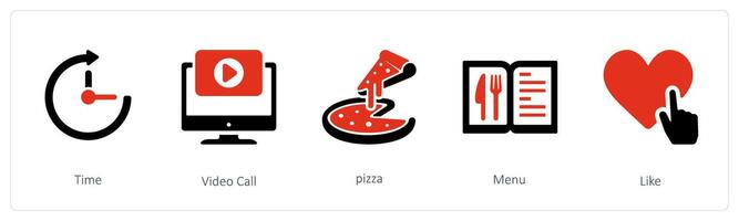 time and pizza vector